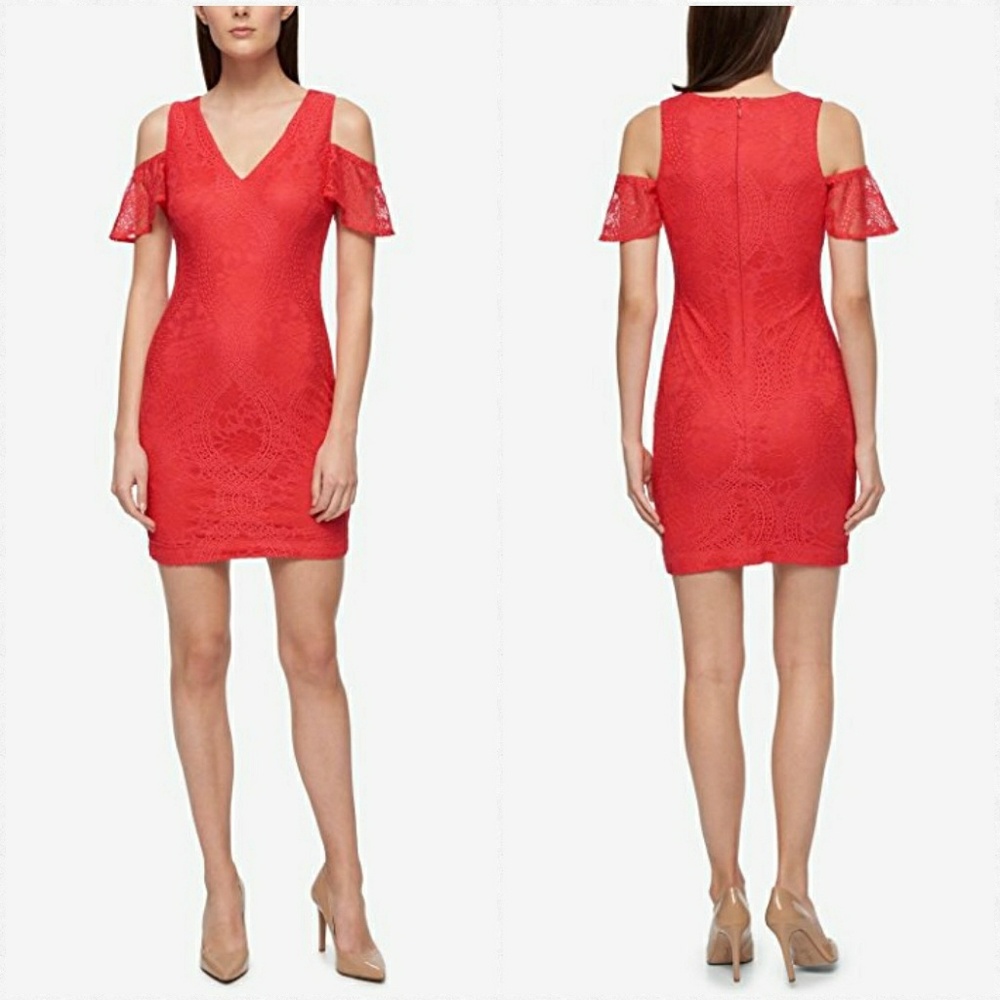NWT Guess Lace Cold Shoulder Dress